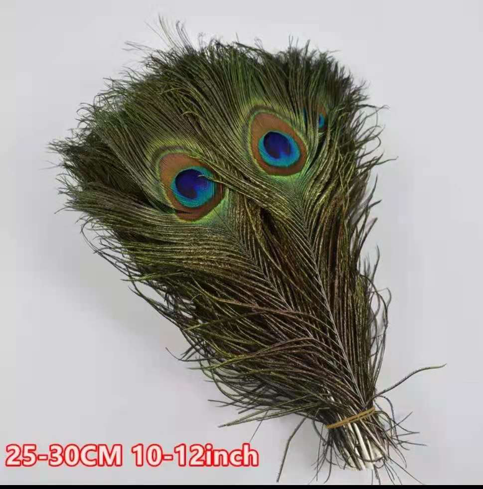piuma pavone. 25 Pz/lotto Reale Naturale di Piume di Pavone lunghezza 25-30cm per Artigianato Lunghe Piume Del Pavone Della Piuma Del Pavone Dei Monili Del Pavone Decor Plumas Carnaval